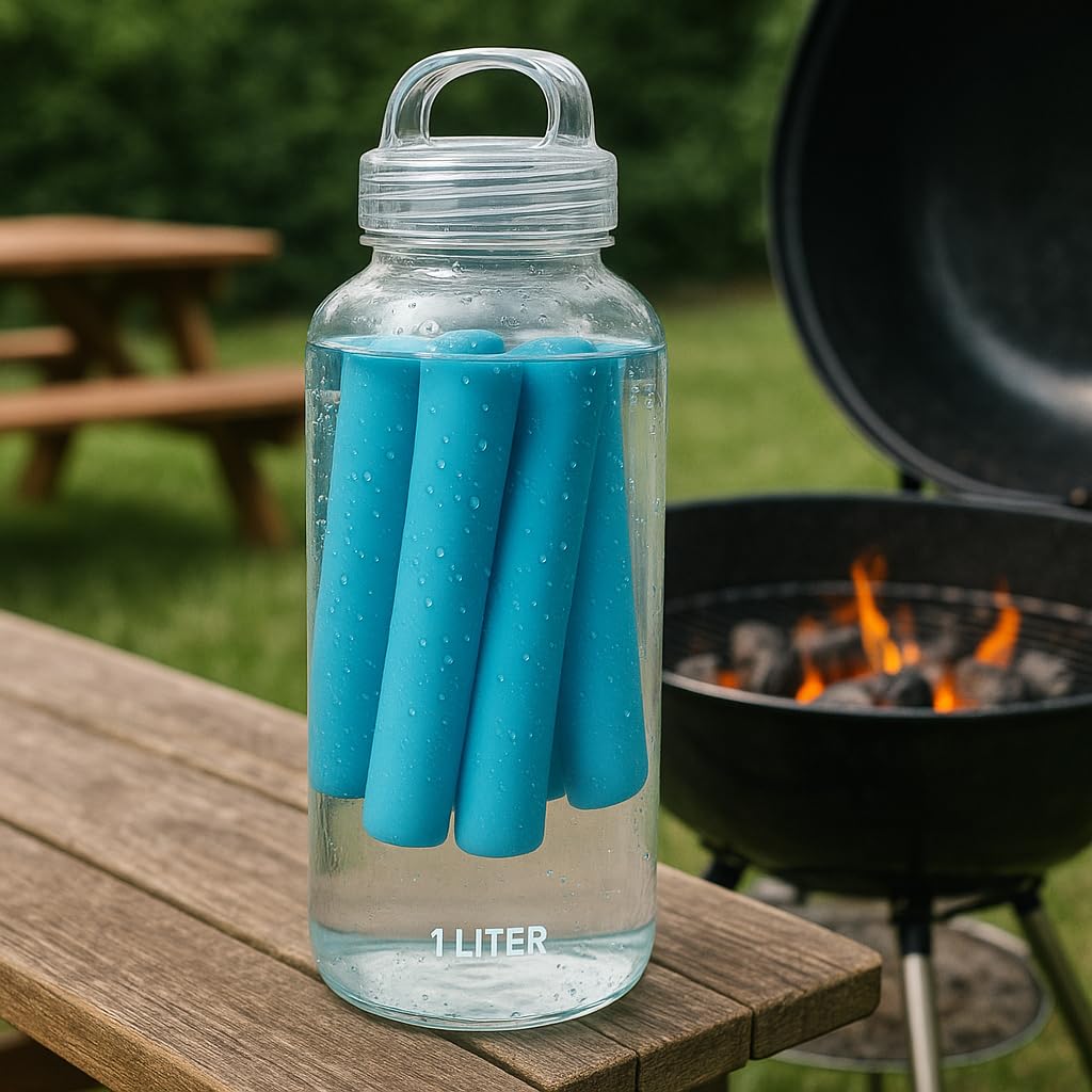 Set de 14 Acumuladores de Frío para Botellas - Enfriadores Reutilizables Alargados para Nevera, Bolsas Térmicas y Picnic - Accesorios de Hielo Portátiles