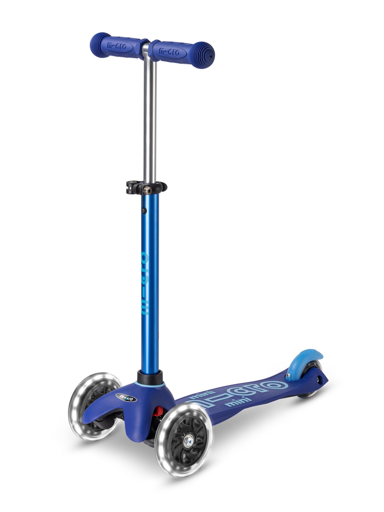 Micro® Mini Deluxe LED, Original Design 2-5 Jahre, Gewicht 1,95 kg, maximale Traglast 50 kg, Höhe 48-68 cm, 3 Räder mit LED-Beleuchtung