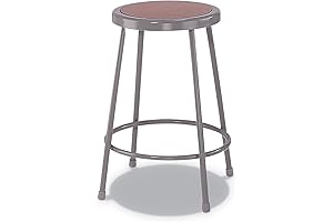 Alera Eames 24-Inch Vinyl Seat Pneumatic Adjustable Black Backless Teacher Stool