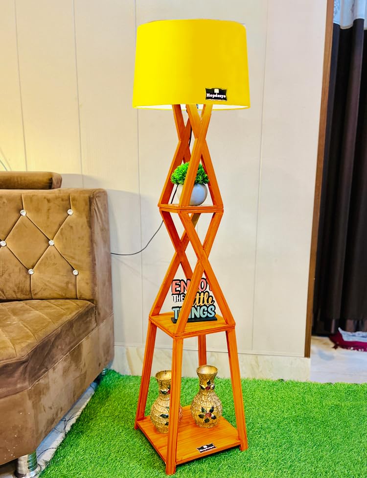 Image of Cotton Decorative LED Lamp For Living Room And Bedroom Corners, Side Lamp For Sofa, Home Decor Light (Yellow Shade)