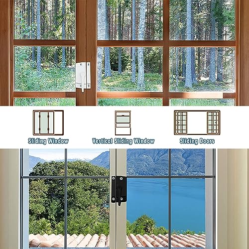 Sliding Window Sash Locks Black ZUONAI 2 Pack Cam Sash Locks for Double Hung Window Latch Lock Security Vinyl Window Sash Lock and Keeper Replacement for Vertical and Horizontal Sliding Windows - Image 2