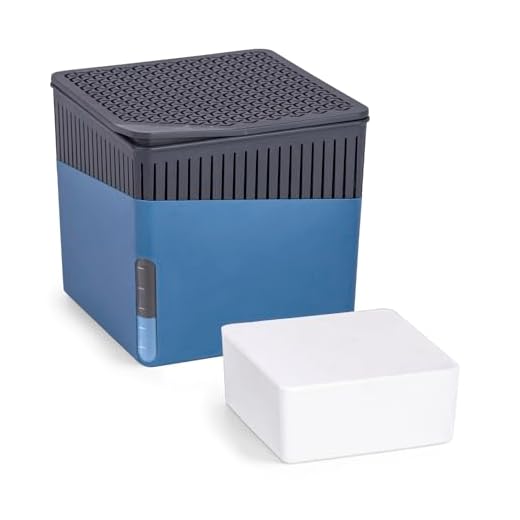WENKO Raumentfeuchter Cube Blau 500 g - Luftentfeuchter Fassungsvermögen: 0.8 l, Kunststoff (ABS), 13 x 13 x 13 cm, Blau