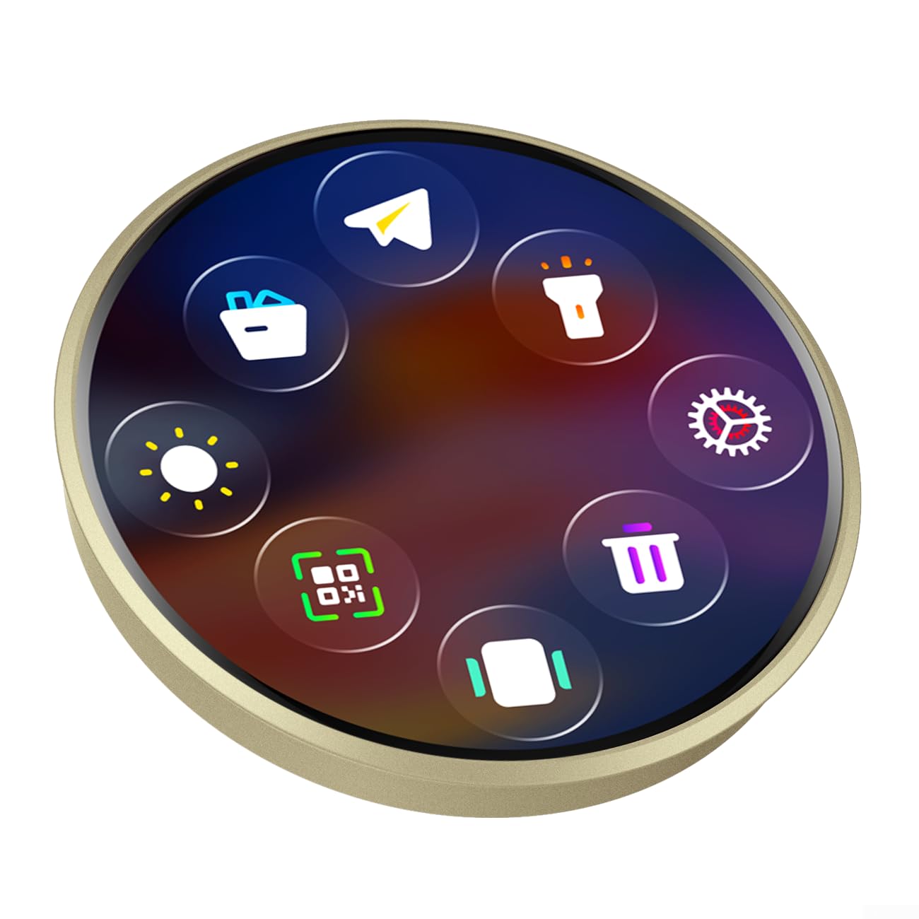 Evenoonest 1.85 Inch HD Smart Badge(Gold)