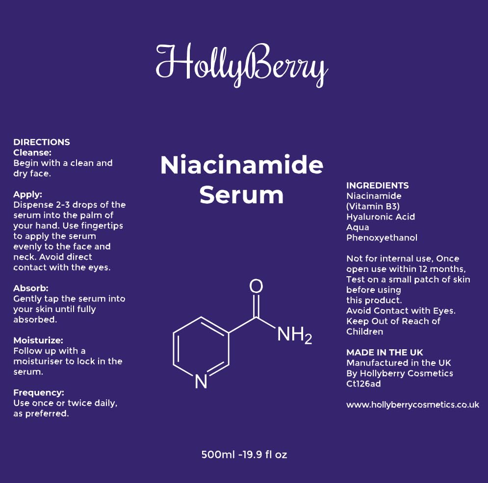 Niacinamide Serum 500ml, Vitamin B3 Face Serum with Hyaluronic Acid, Pore Minimising, Oil Control - Image 2