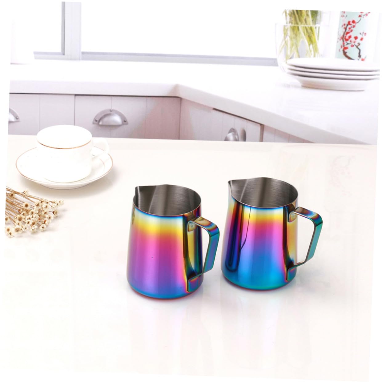 2st Schaumkrug Milchkrug Latte-art- Milchgießkanne Espresso Wdt Kaffeezubehör Für Kaffeebar Espressokannen Milchdampfer Kaffeemühle Cappuccino-tasse Messbecher