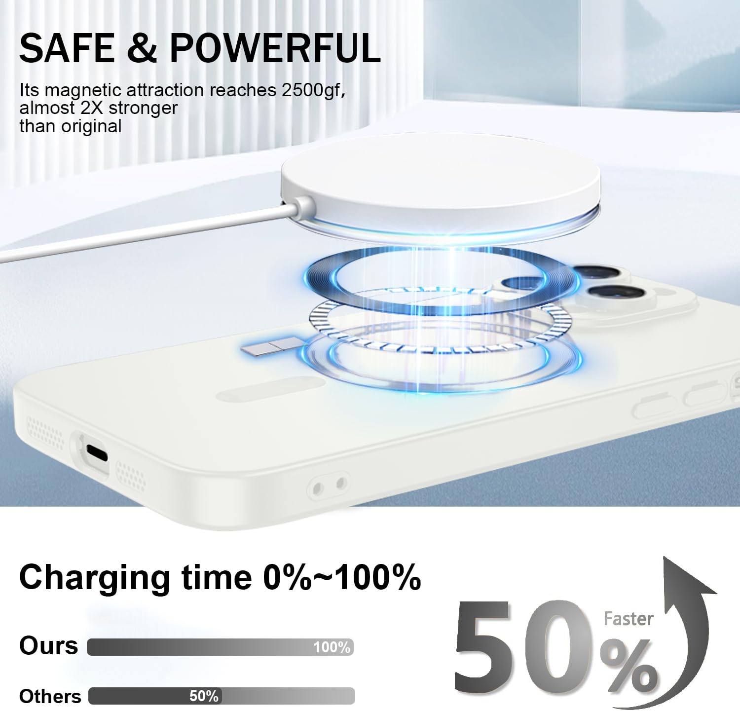 Misscase Magnetic Case for iPhone 15 Pro Max MagSafe with Camera Lens Protector,Full Protection Slim Smooth Shockproof Anti-Scratch Soft TPU Bumper Phone Case for iPhone 15 Pro Max White - Image 4