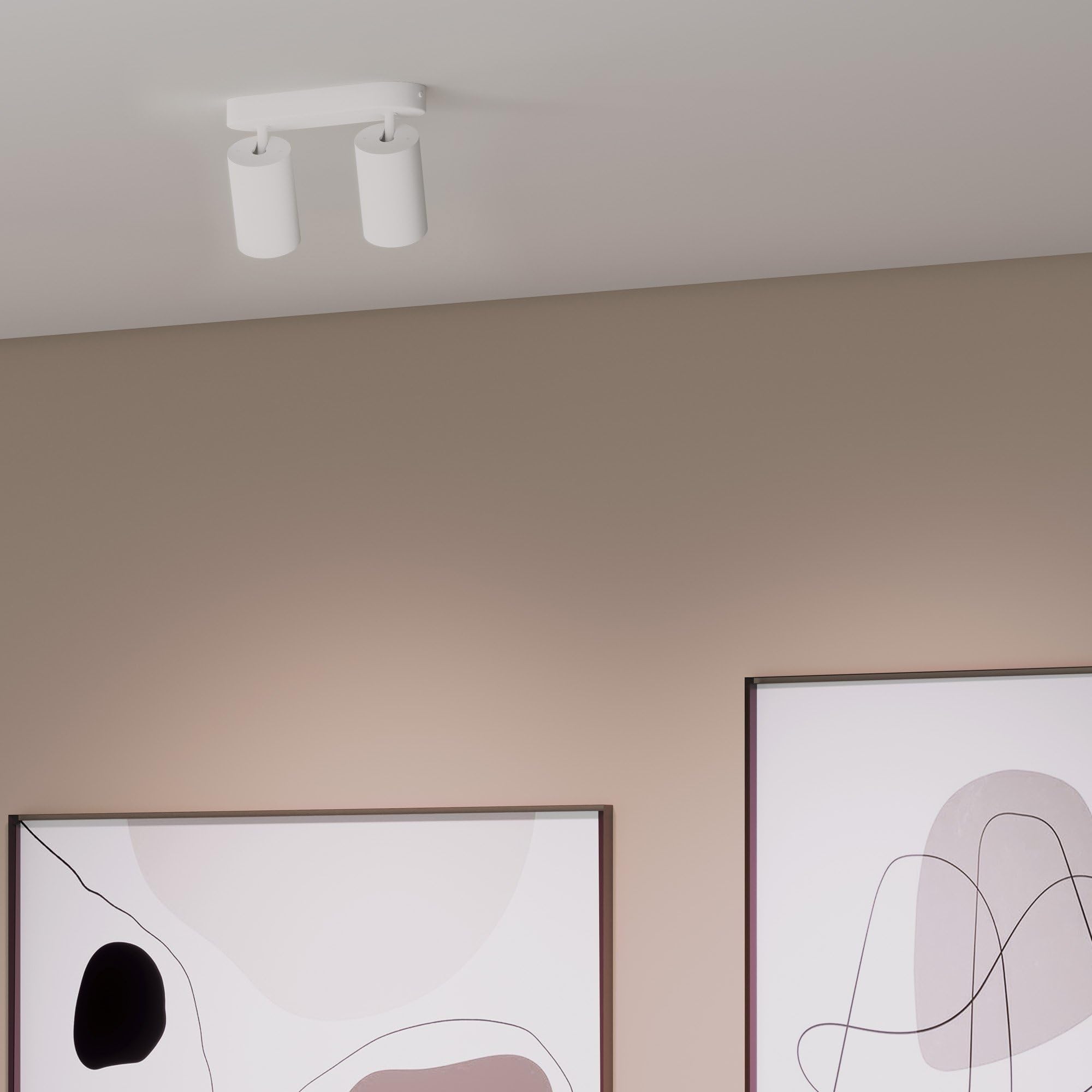 Ledvion - Ceiling Spotlight LED White 2 Lights, Rectangular, tiltable, GU10 Socket, IP20, Amature - Image 4