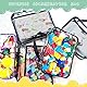 4er PVC Aufbewahrungstaschen für Spielzeug,Toilettentaschen mit Reißverschluss Kuscheltier Aufbewahrung für Kinder Badespielzeug Spielzeug Badespielzeug Puzzle,Bausteine(Schwarz,9x3x11.8inch)