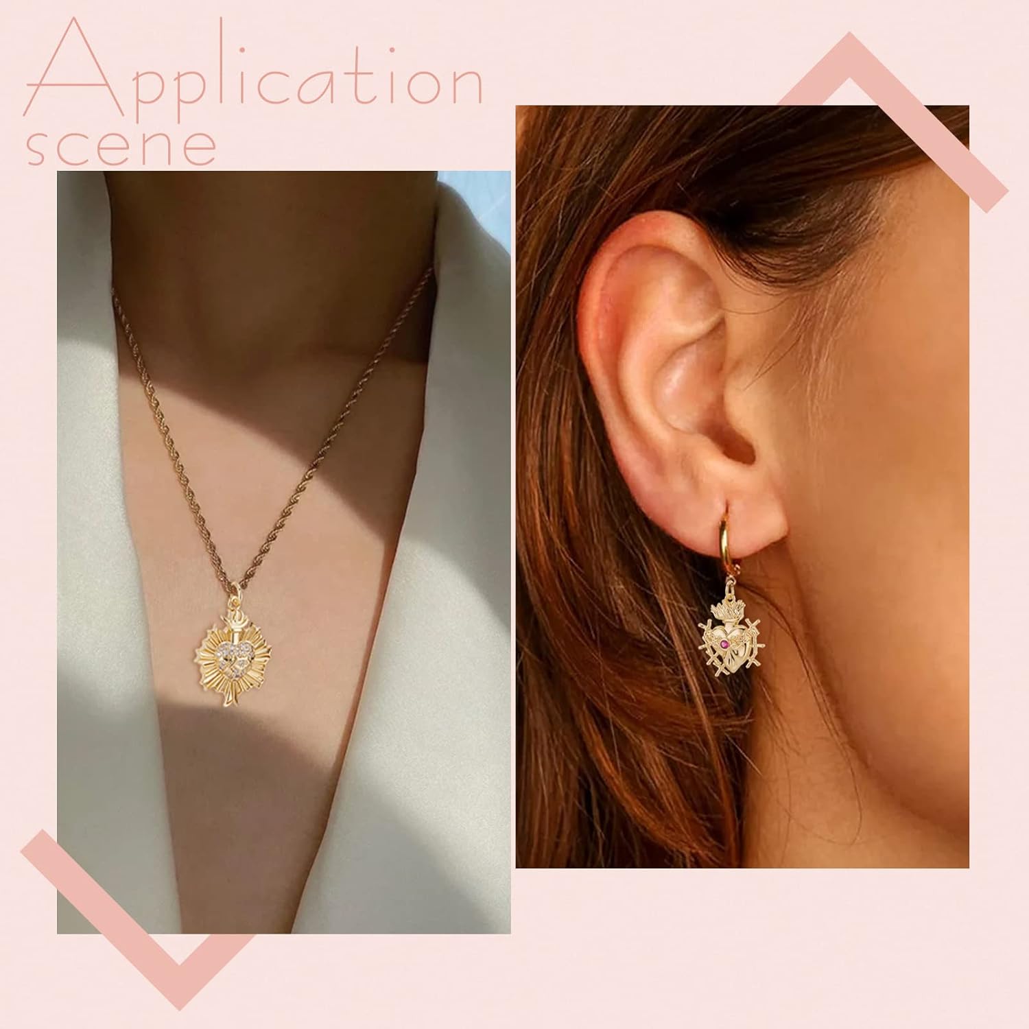 Beebeecraft Cubic Zirconia Heart Charms 18K Gold Plated Brass Love Shape Charm Pendant with Jump Ring for DIY Making Jewelry Bracelets Necklace - Image 6