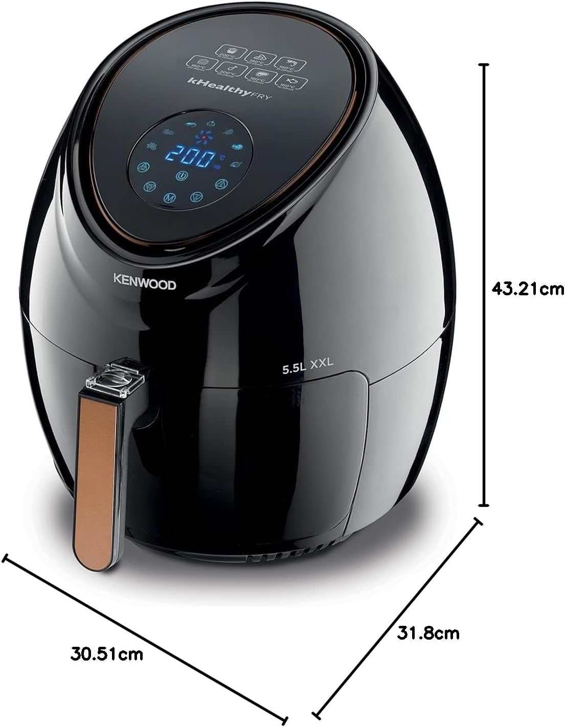 Kenwood Air Fryer dimensions diagram