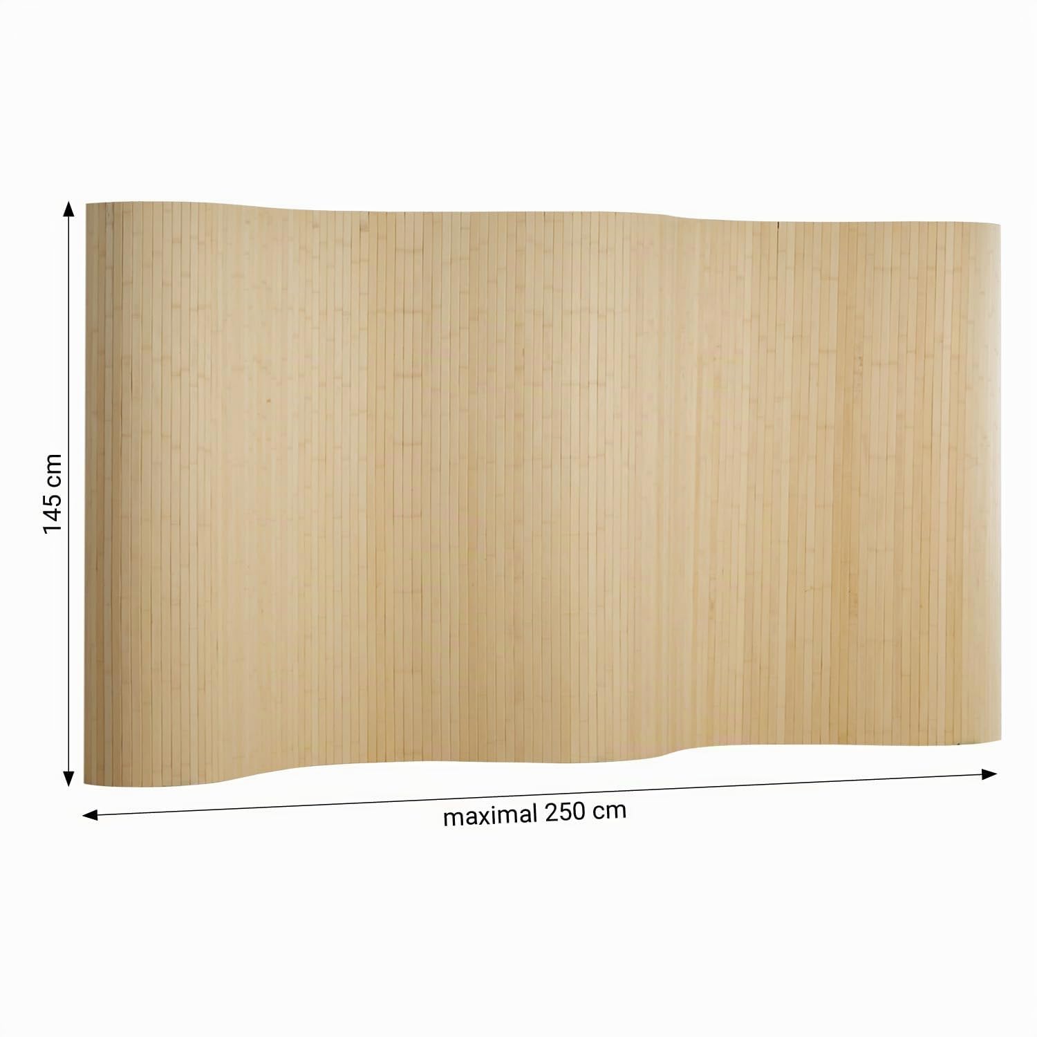 Homestyle4u Paravent en bambou naturel - En forme de vague - 145 cm de haut - Pliable - Brise-vue - Pour appartement, bureau à domicile - Cloison de séparation - Article 3140