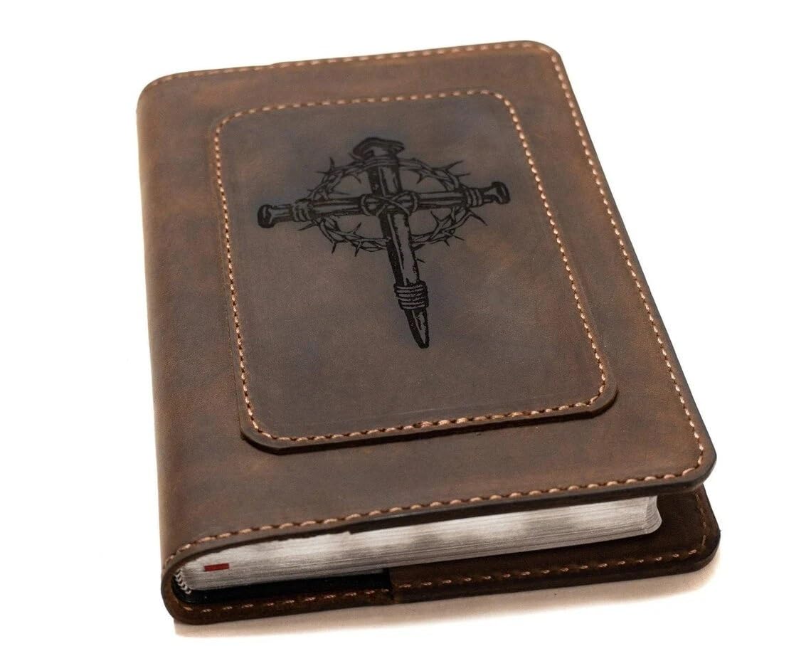 Genuine Leather KJV Large Print Bible. Option to Laser engrave name, initials or logo. Personalized Gift for Wedding, Baptism, Graduation or Birthday. Handmade in the USA. - Image 3