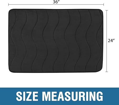 Vista 75 de Flamingo P Tapete de baño de espuma viscoelástica, extra largo, antideslizante, absorbente de agua, grueso, suave, lavable, 47 x 17 pulgadas
