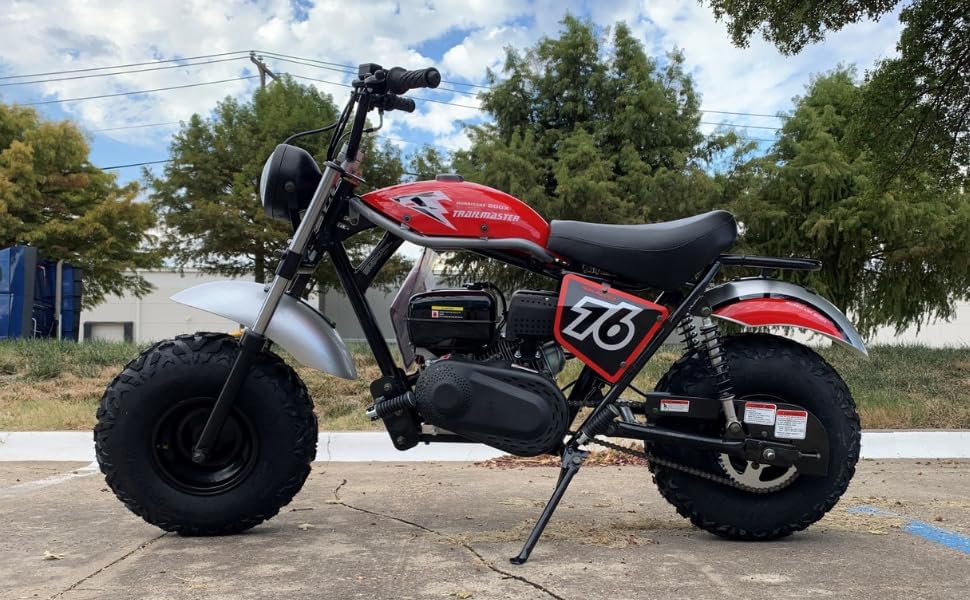Trailmaster Hurricane 200X Mini Bike, side view with number 76