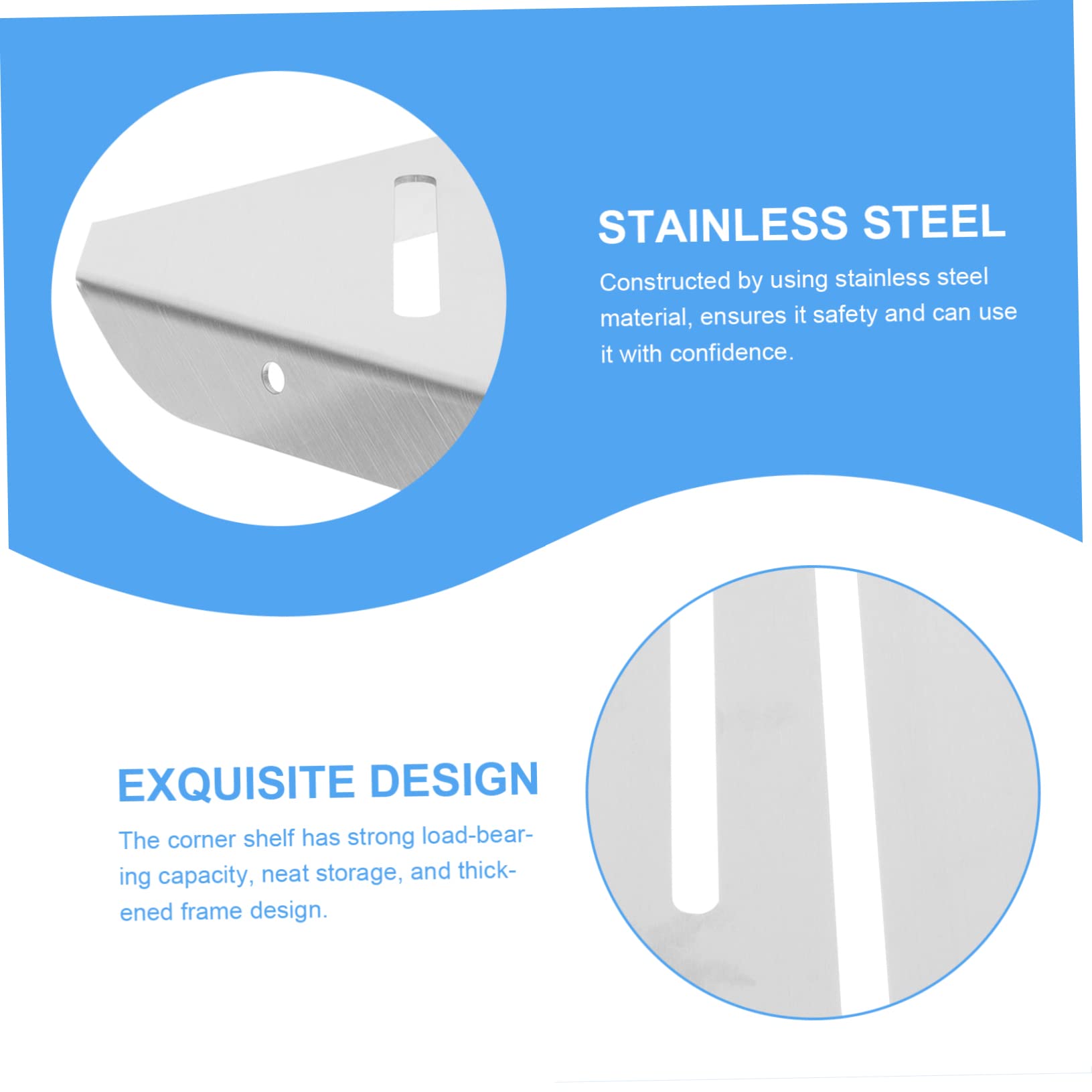 Alipis Estante De Ducha De Esquina 304 Acero Inoxidable Antióxido Resistente Estantería Montada Pared Para Baño y Cocina Almacenamiento Colgante Sin Taladro