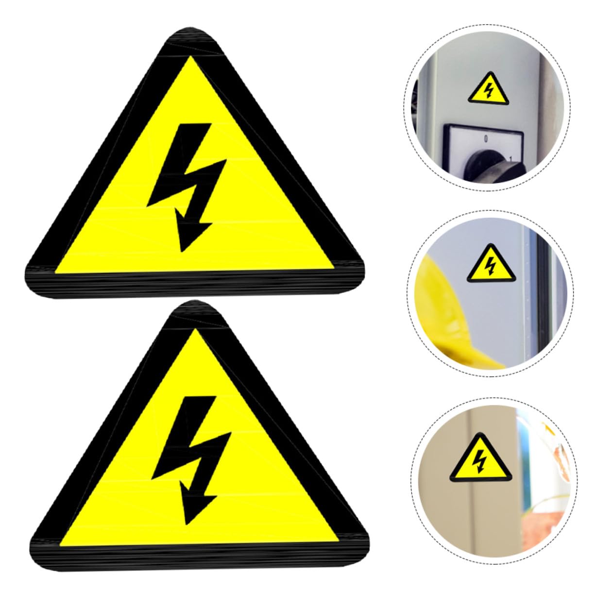 20 feuilles Étiquettes Autocollantes Avertissement Choc Électrique Haute Tension Jaune Triangle Adhésif Sécurité Résistant pour Sol Mur et Équipement Lot
