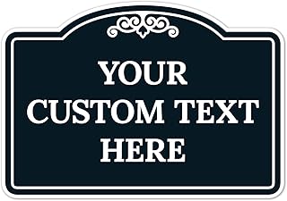 Custom Decorative Sign, Personalized Metal Sign for Business, Driveway, Home, Airbnb, Office Door Plaque, Black Background, 7x10 Inches, ACM, Fade Resistant, Made in USA