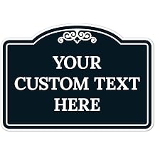 Custom Decorative Sign, Personalized Metal Sign for Business, Driveway, Home, Airbnb, Office Door Plaque, Black Background, 7x10 Inches, ACM, Fade Resistant, Made in USA