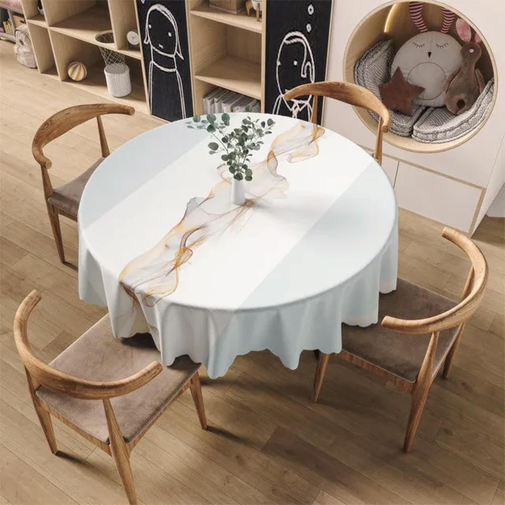 Nappe géométrique ronde en PVC style ferme moderne pour table de salle à manger