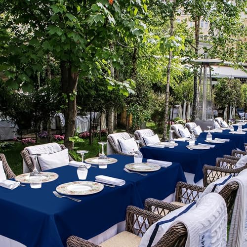 Image of sancua Navy Blue Rectangle Tablecloths 90x132 Inch, 6 Pack