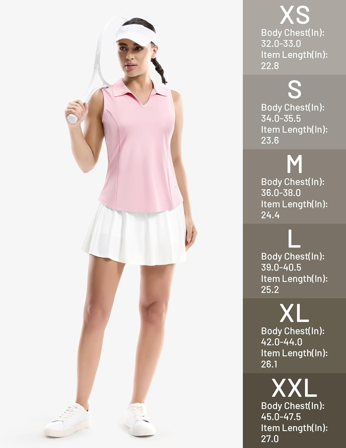 MIER Women's Sleeveless Golf Polo Shirts, Dry Fit V Neck Collared Tank Tops, Tennis Athletic UPF 50+ Shirt for Workout Casual - Image 6