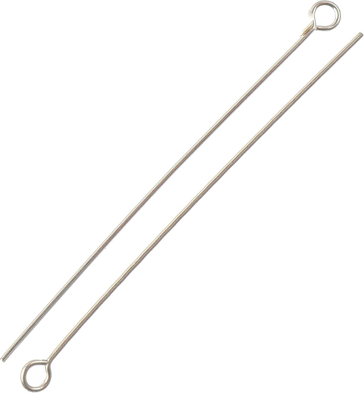 Bead Landing Sterling Silver Eye Pins – 1.5" Metal Jewelry Wire Findings for Beaded Charms, Dangles & Earrings, 12 Pack