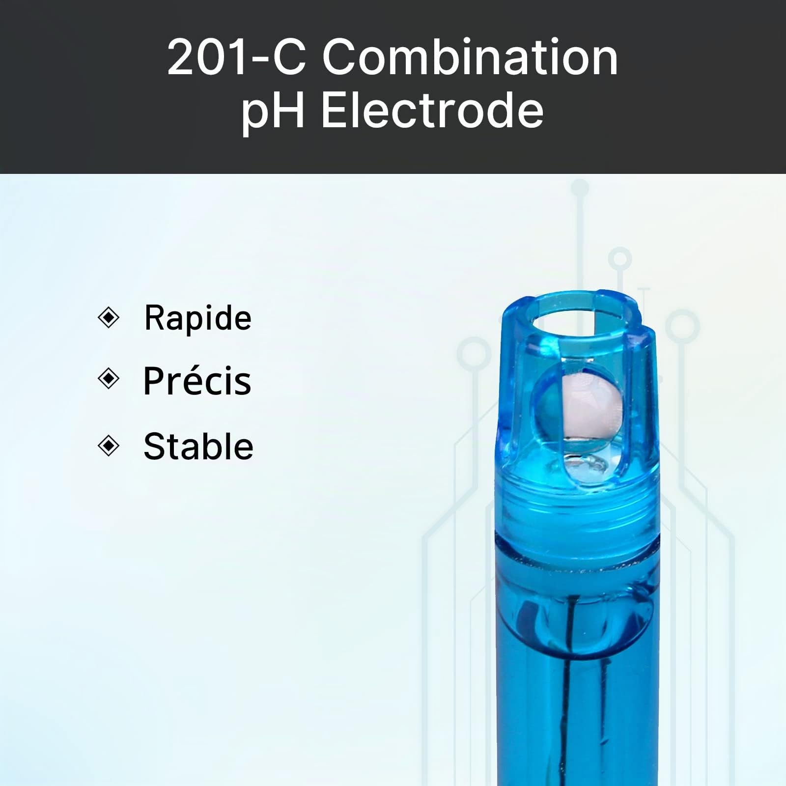 Apera Instruments Électrode pH combinée AI1301 201-C, connecteur BNC, polycarbonate/verre