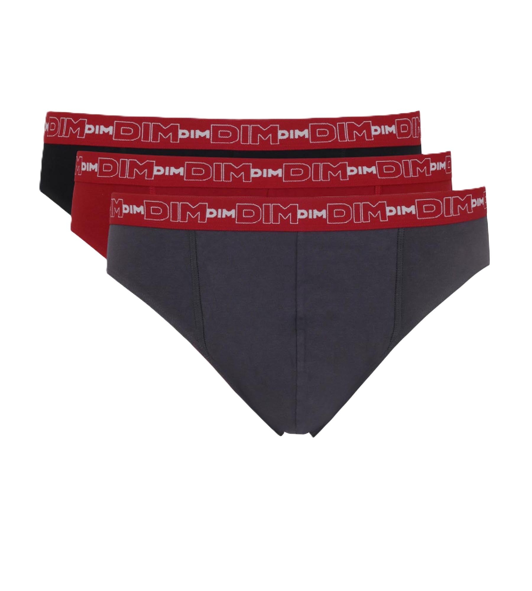 DIM Men's Briefs Set of 3 | Cotton Stretch Comfort | Optimal Support | Label Free