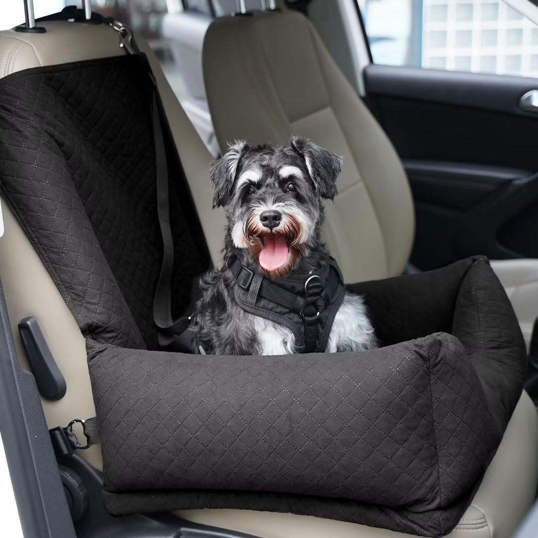 Sivomens Dog Car Seat for Small Mid Dogs Under 50 lbs, Dog Car Bed Pet Booster Seat, Multifunctional Dog Travel Bed Seats Comfy Ultra Soft Safe Removeable Washable, Fits for All Cars