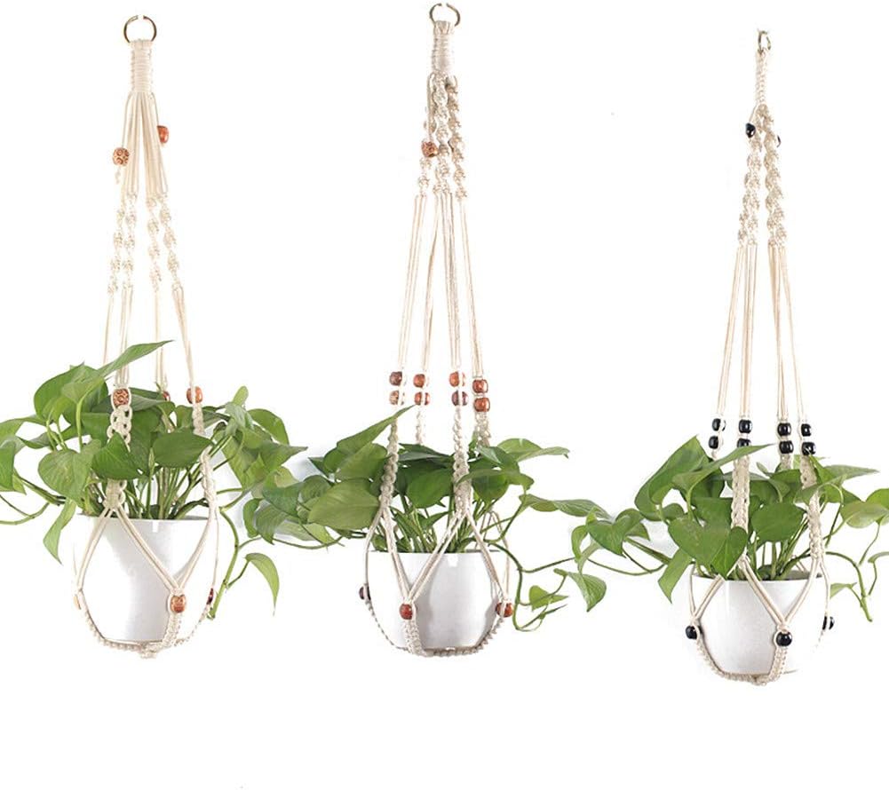 OVsler Macrame Plant Hanger Hanging Planter Hanging Plants Macrame Wall Hanging Hanging Basket Hanging Plant Hanging Plant Pot Plant Hanger Macrame Hanging Plant Holder set 3