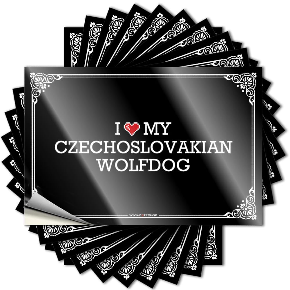 Fzfn Colour Tattoo Retro Easy Apply | I Love My Czechoslovakian Wolfdog Happy Wall Peel And Stick(12X18cm)