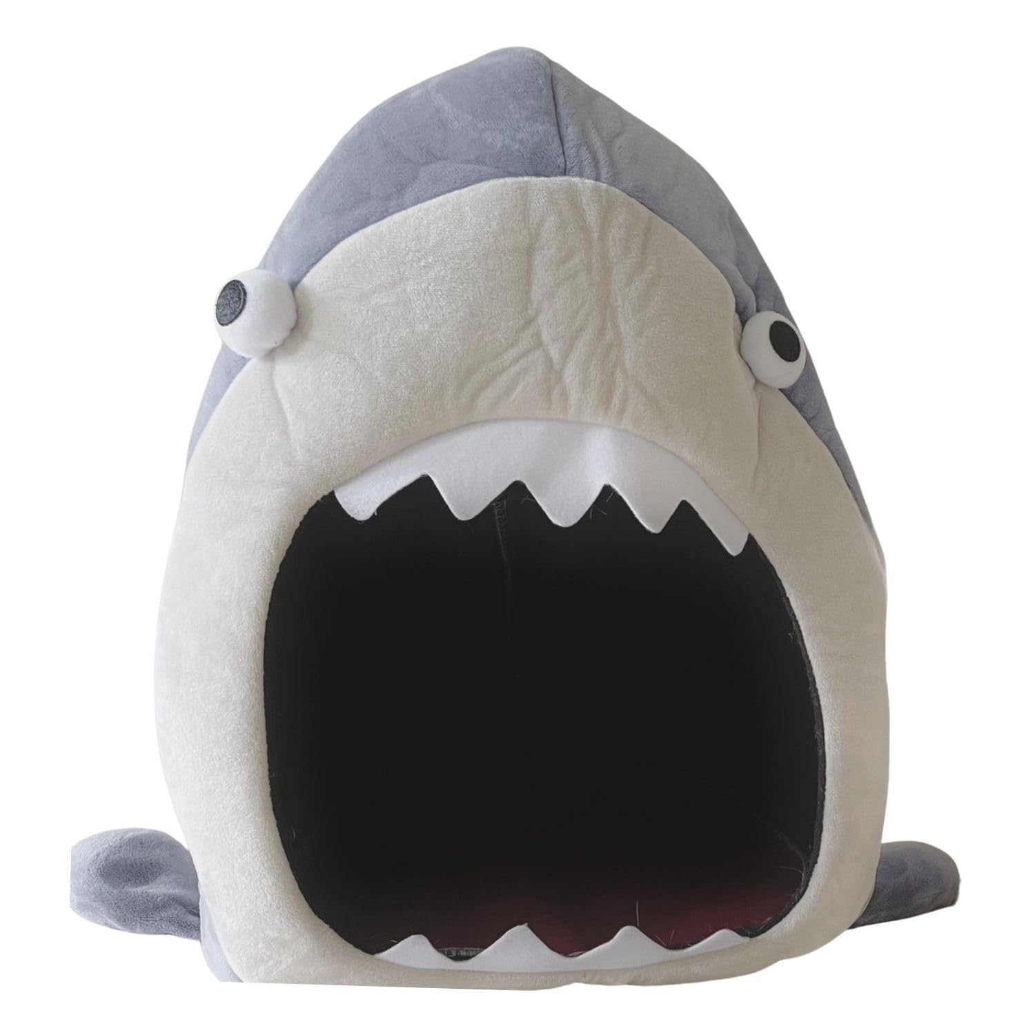 Lulala Shark Shape Cat Bed House – Soft & Cozy Pet Cave for Cats, Small Dogs & Small Animals | Enclosed Kitten Sleeping Nest | Anti-Slip Bottom, 100% Polyester, Washable (69 x 40 x 32 cm)-image-27