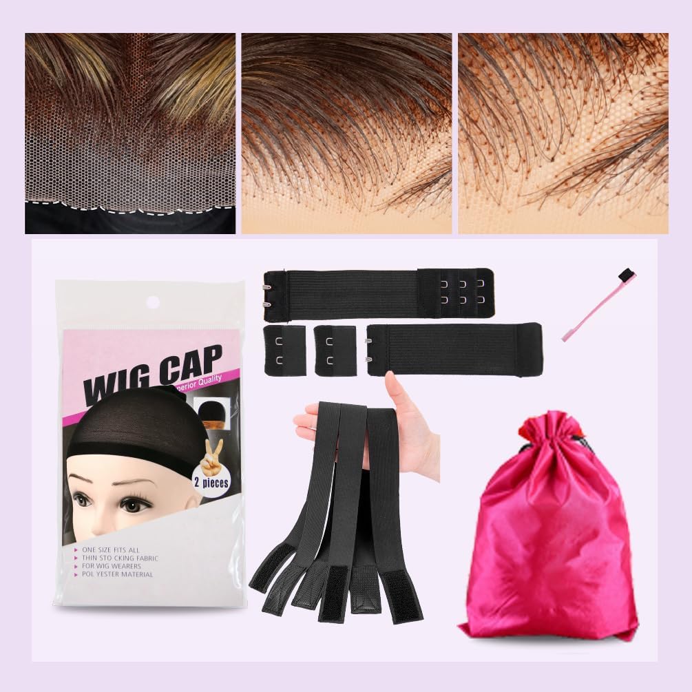 Ombre Lace Front Wig Human Hair 30 Inch Highlight Glueless Wigs Pre Plucked Pre Cut 7x5 Lace Blonde Highlight Wig Human Hair Glueless Wear and Go 200% Density 4/27 Ombre Wig For Women