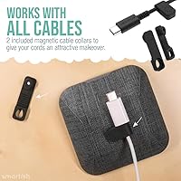 Vista 4 de Smartish® Magnetic Cord Holder - Cable Wrangler Organizer with Magnet Clips for Charger Management on Desktop, Nightstand for USB-C + Lightning - No