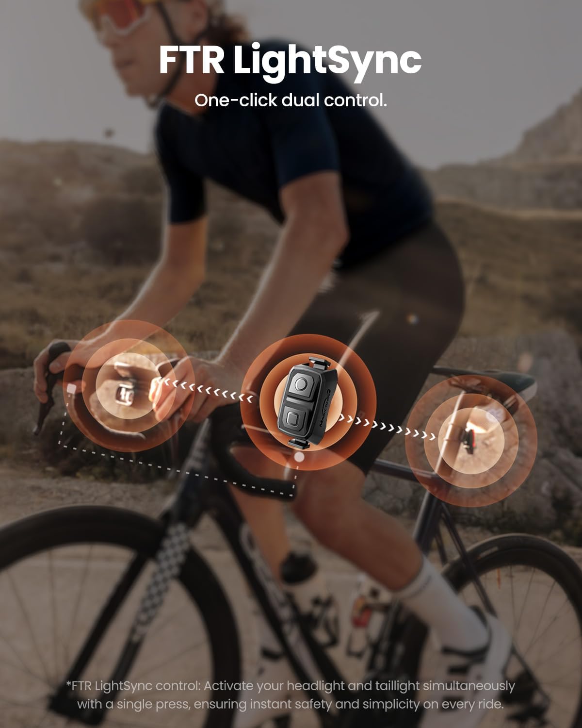 Magicshine HORI1300S Bike Headlight, Compatible with Garmin/Wahoo Mount, 1300 Lumens High & Low Beam Front Light, USB-C Rechargeable, IPX6 Waterproof for Night Riding and Urban Cycling - Image 5