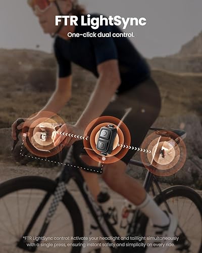 Miniatura 4 de Magicshine HORI1300S - Faro delantero para bicicleta, compatible con GarminWahoo, 1300 lúmenes, luz delantera de haz alto y bajo, USB-C recargable,