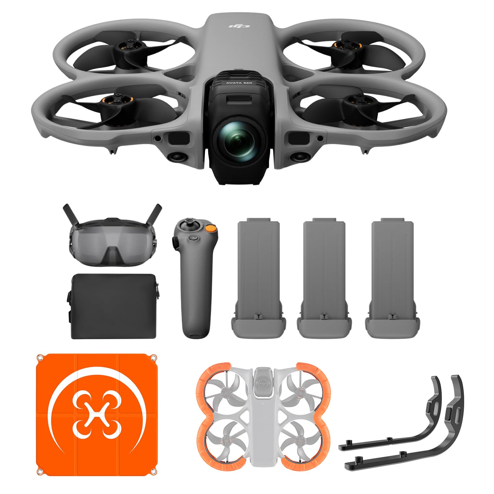 DJI Avata 360 Motion Fly More Combo mit Vielseitiges Zubehör, 360°-Drohne mit 1-Zoll-8K-360°-Imaging, 360°-Kameradrohne mit Propellerschutz. Enthält Goggles N3 und RC Motion 3