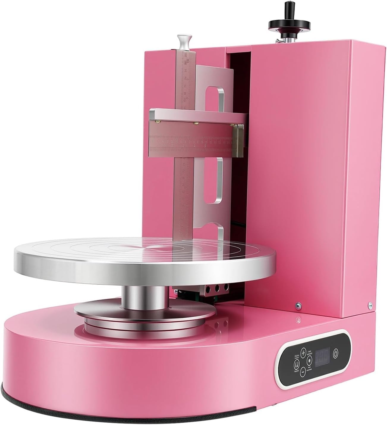 Automatyczna Maszyna Do Rozsmarowywania śmietany, Maszyna Do Pokrywania Ciast 4-12”, Maszyna Do Gładkiego Powlekania Dekoracji, Obrotowy Stół Regulowany 60-320 Rpm Dla Cukierni I Domu(Pink)