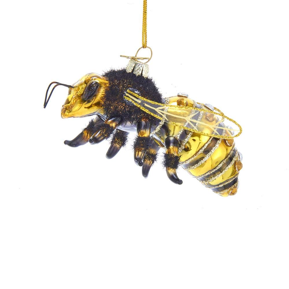 Kurt S. Adler Noble Gems Glass Honey Bee Ornament Standard