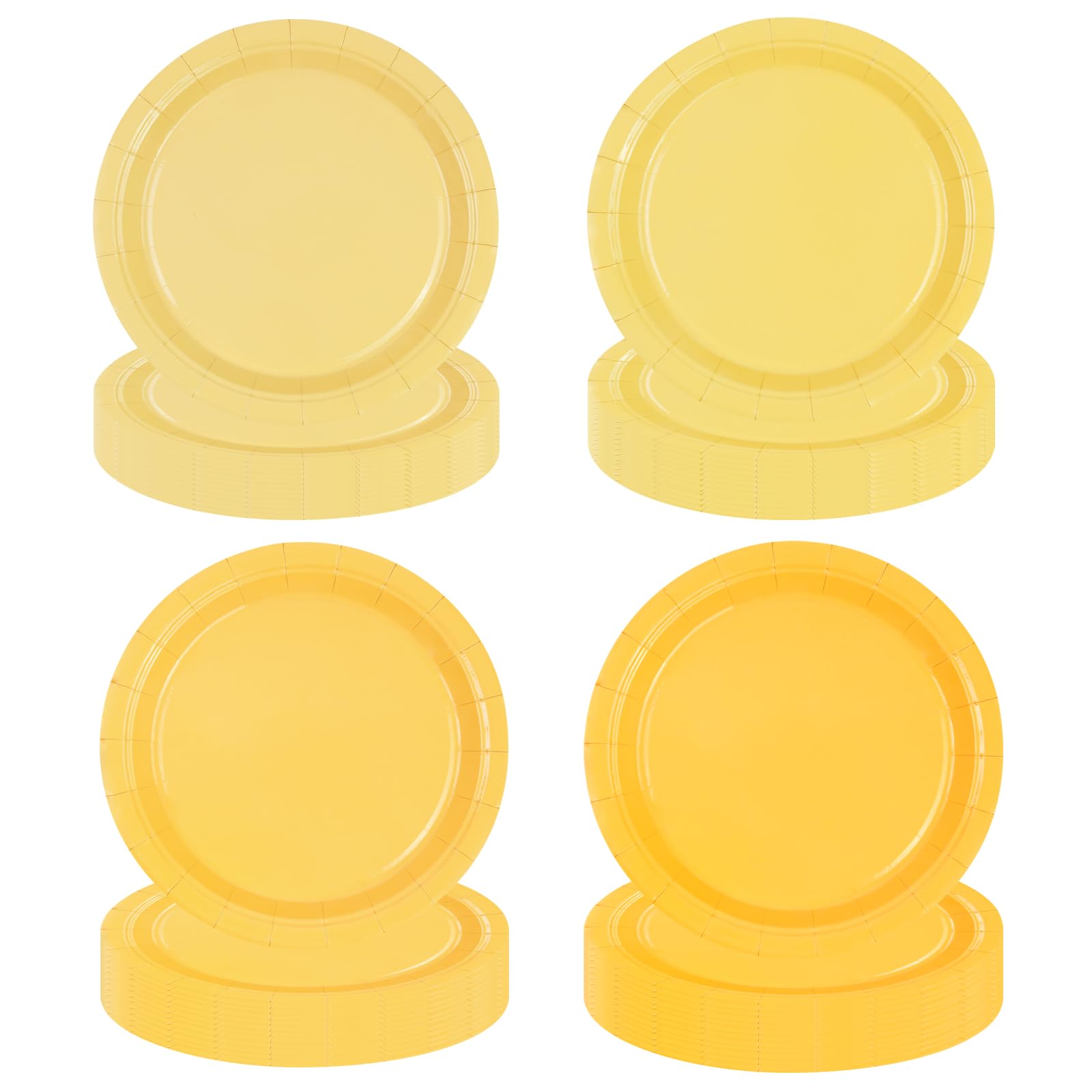 EVYIENEN 48 Pcs Yellow Paper Plates
