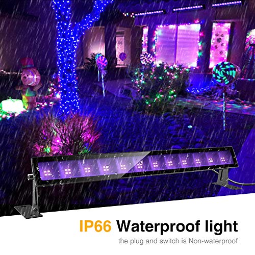 Onforu 4 Pack 24W Led Black Lights, Blacklight Bars With Plug And Switch, Ip66 Waterproof Black Lights For Glow Party, Halloween Decorations, Bedroom, Classroom, Body Paint, Stage Lighting #TOP3
