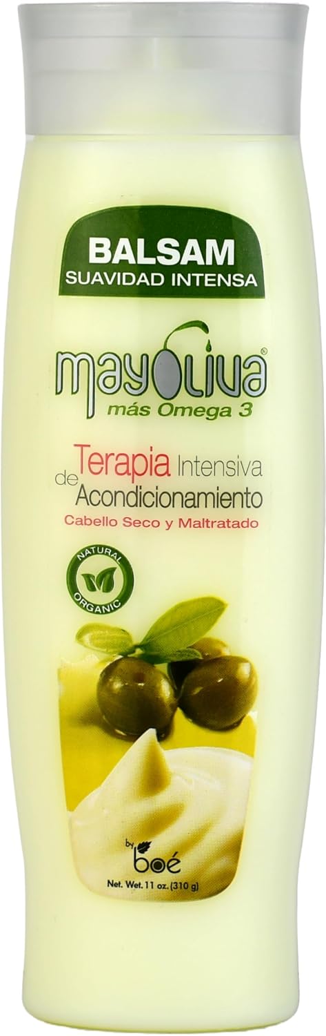 Mayoliva Balsam Suavidad Intensa 11 oz – Deep Conditioning Therapy for Dry & Damaged Hair – Omega 3, Mayonnaise & Olive Oil – Instantly Softens, Repairs & Adds Shine image 3