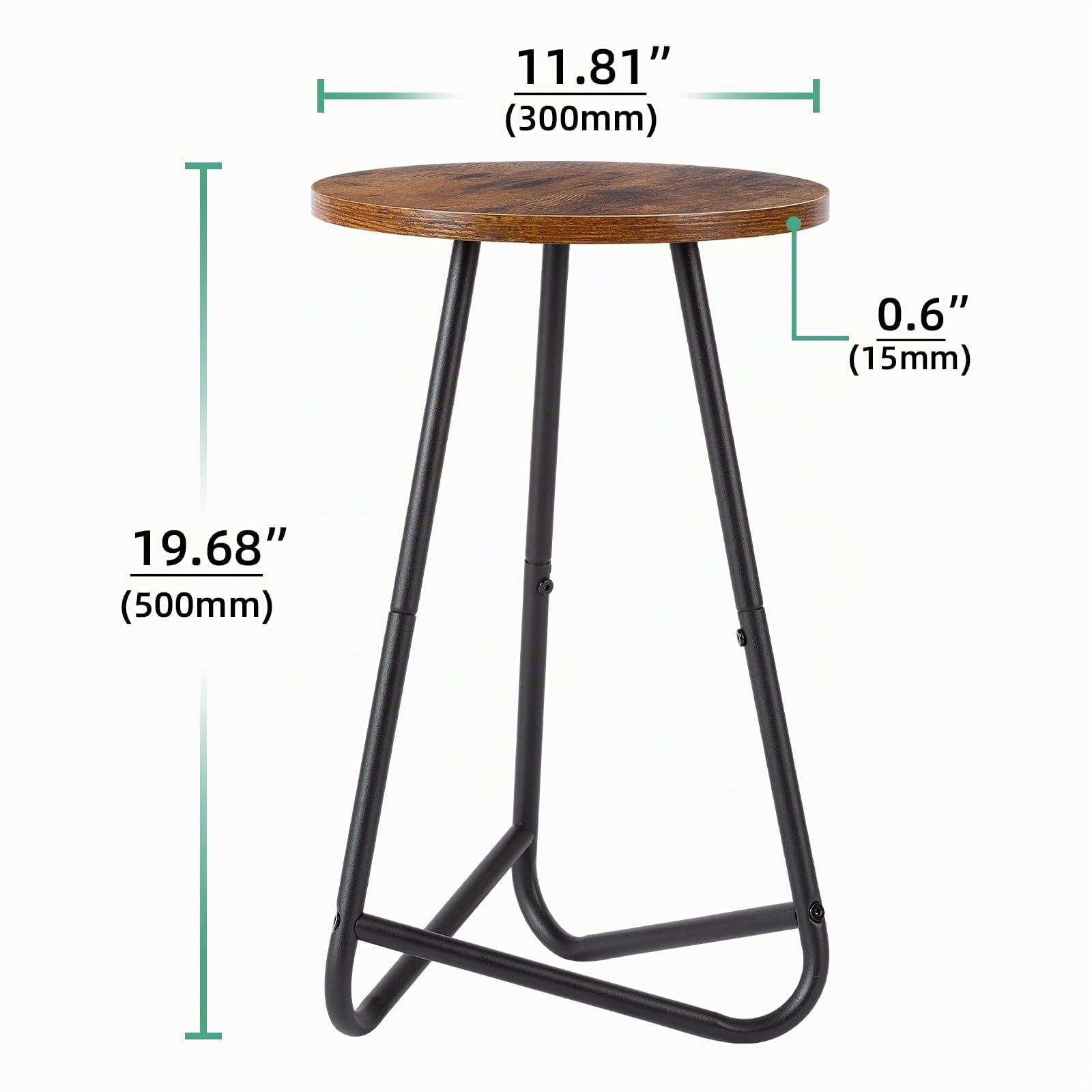 HDANI Lot de 2 Support Rond en Métal pour Plantes de 50 cm,Petit Aupport pour Fleurs,étagère en Bois pour Plantes, étagère Moderne pour Plantes d'intérieur pour Salon,Balcon et Bureau,Noir