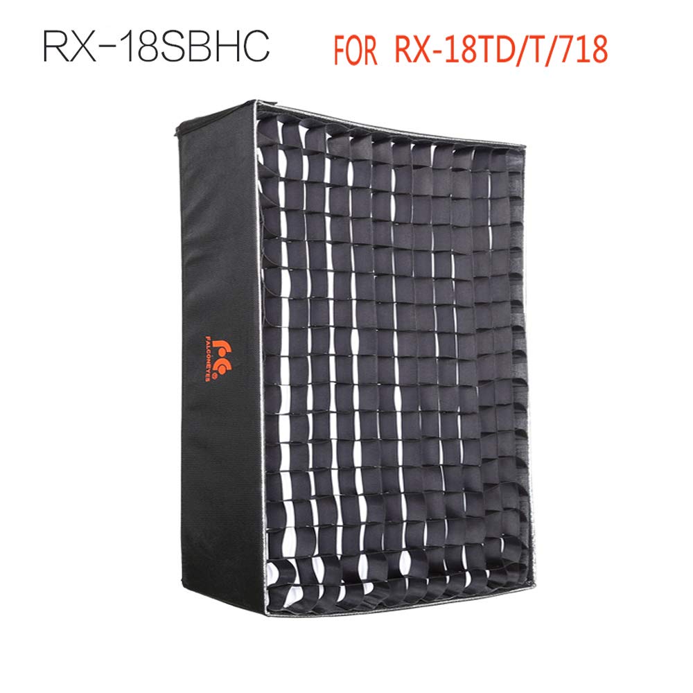 Falcon Eyes RX-18TDX III Upgrade Version Roll-Flex Light Waterproof IPX8 Bi-Color 100w Flessibile LED Photo Light Light Light con Honeycomb Grid Softbox Diffuser Portatile LED Photo Light Support APP