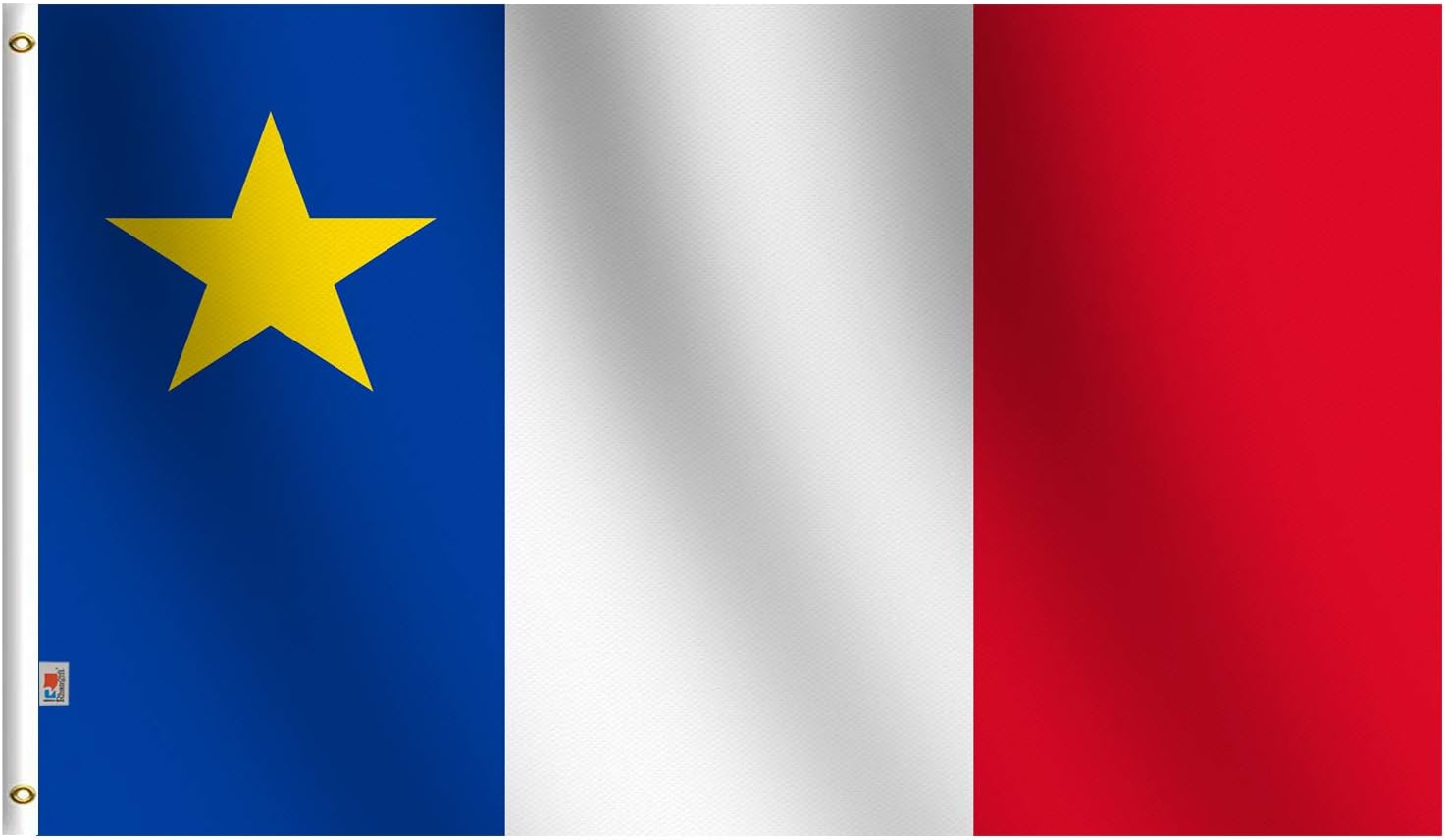 rhungift Acadia Nautical Flag Large 3x5 Ft, Moderate Outdoor/Indoor Both Sides 100D Polyester-Brass Grommets for Easy Display Canadian - Acadian Flags 3' x 5' Banner Canada