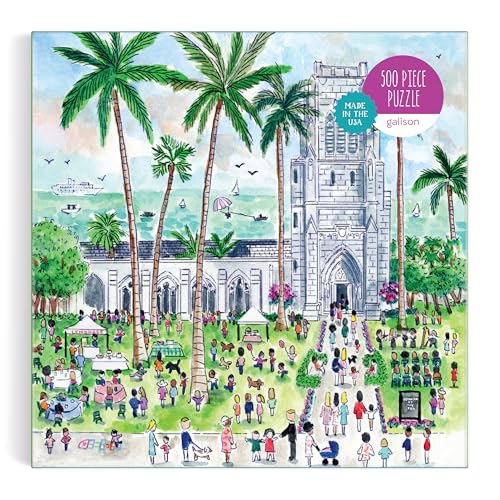 Puzzle Galison Sunday Palm Beach – 1000 piezas Michael Storrings con arte del famoso Palm Beach Bethesda Church miniatura 2