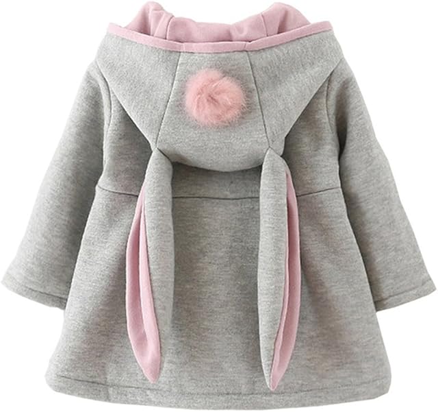TMEOG Newborn Toddler Baby Girls Cute Rabbit Ears Cloak Hooded Autumn Winter Warm Coats Jackets Outerwear Outwear Winter Clothes