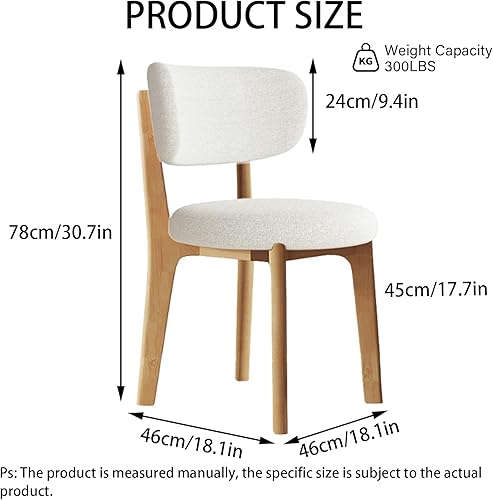 Miniatura 3 de Sillas de comedor de madera maciza, juego de 2 sillas de comedor modernas de mediados de siglo con marco de madera y sillas de comedor tapizadas