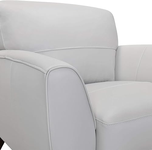 Vista 21 de Armen Living Sofá de cuero Jedd, gris paloma