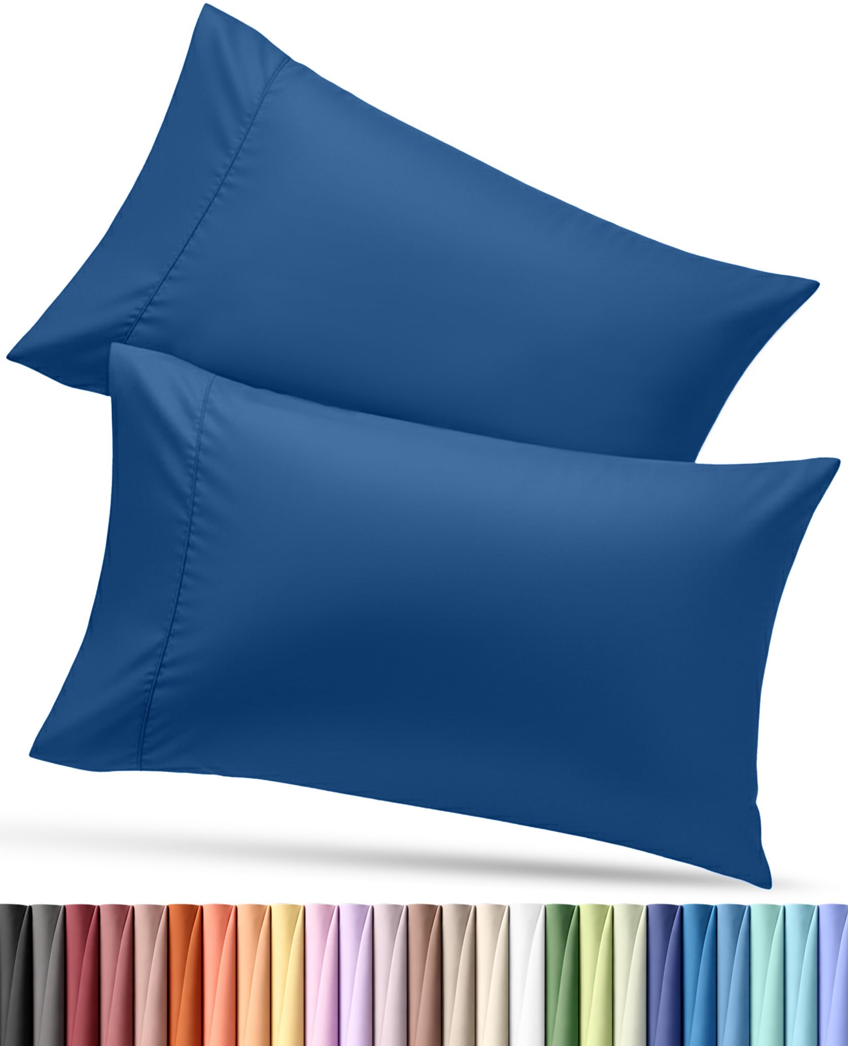 Utopia Bedding Pillow Cases King Size 2-Pack – Soft Brushed Microfiber – Envelope Closure – Perfect for Hospitals, Hotels, Guest Rooms – Oeko-TEX Certified, 20x40 Inches (Blue Dusk) — image 1